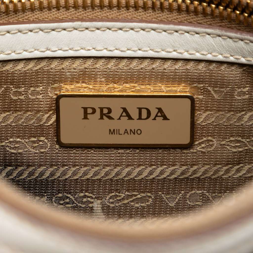 Prada Canvas Canapa Logo Bow Crossbody Brown Canvas Good condition - Box View