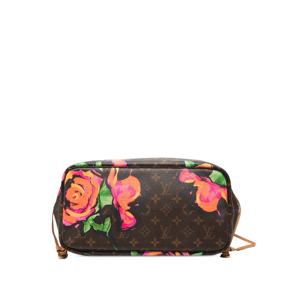 Louis Vuitton Monogram Roses Neverfull MM Brown Good condition - Inside View