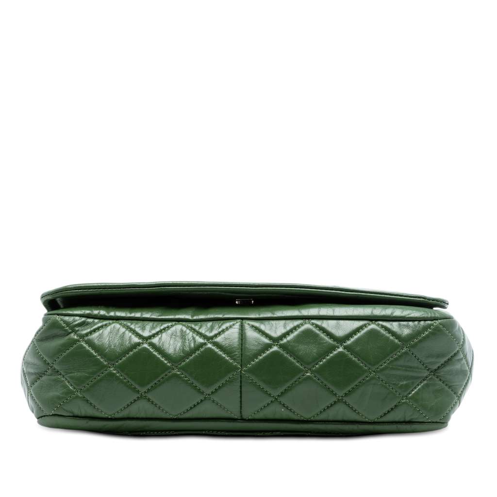Chanel CC Quilted Calfskin Flap Green Leather Good condition - Inside View
