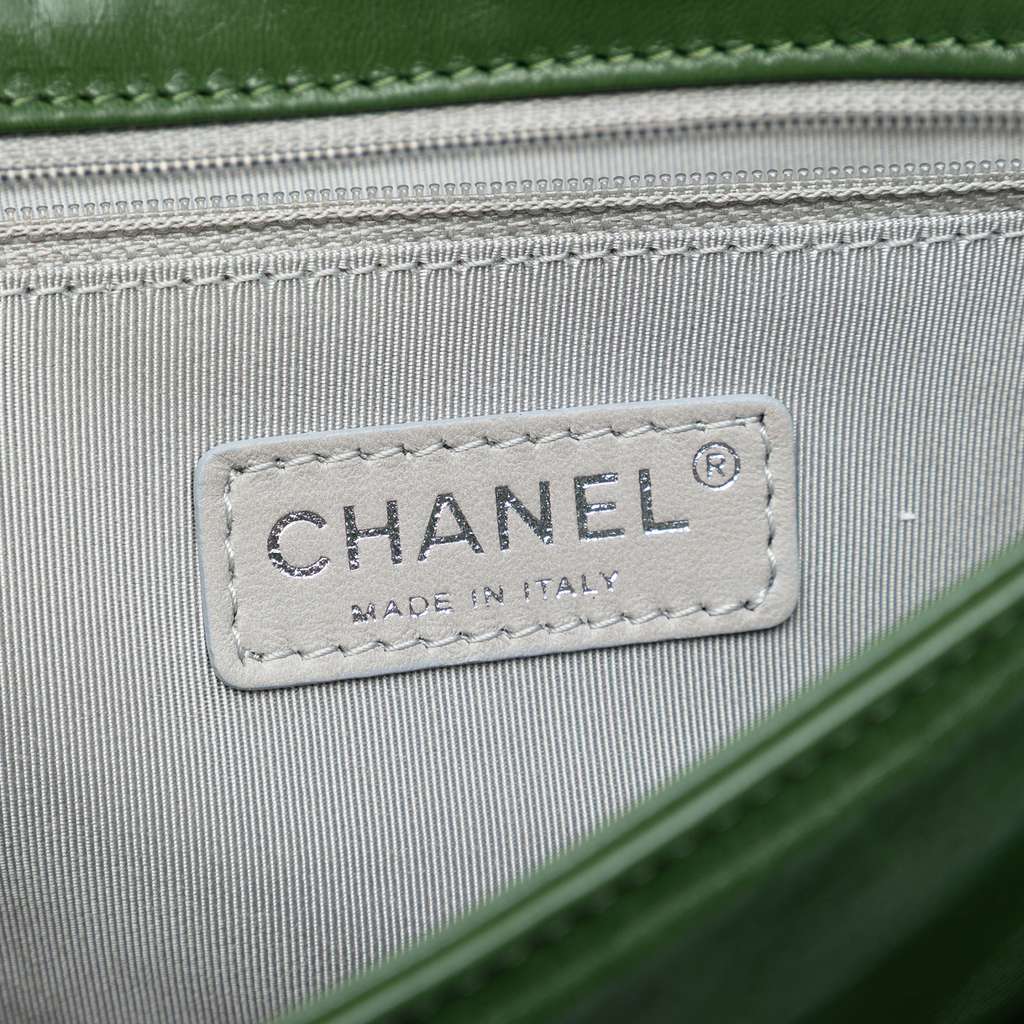 Chanel CC Quilted Calfskin Flap Green Leather Good condition - Box View