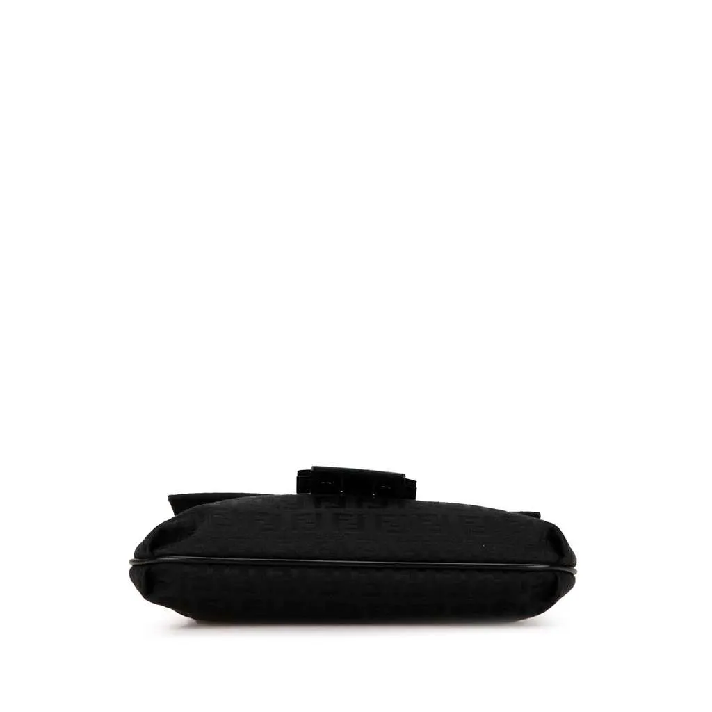 Fendi Zucchino Canvas Crossbody Black Canvas Good - Inside View