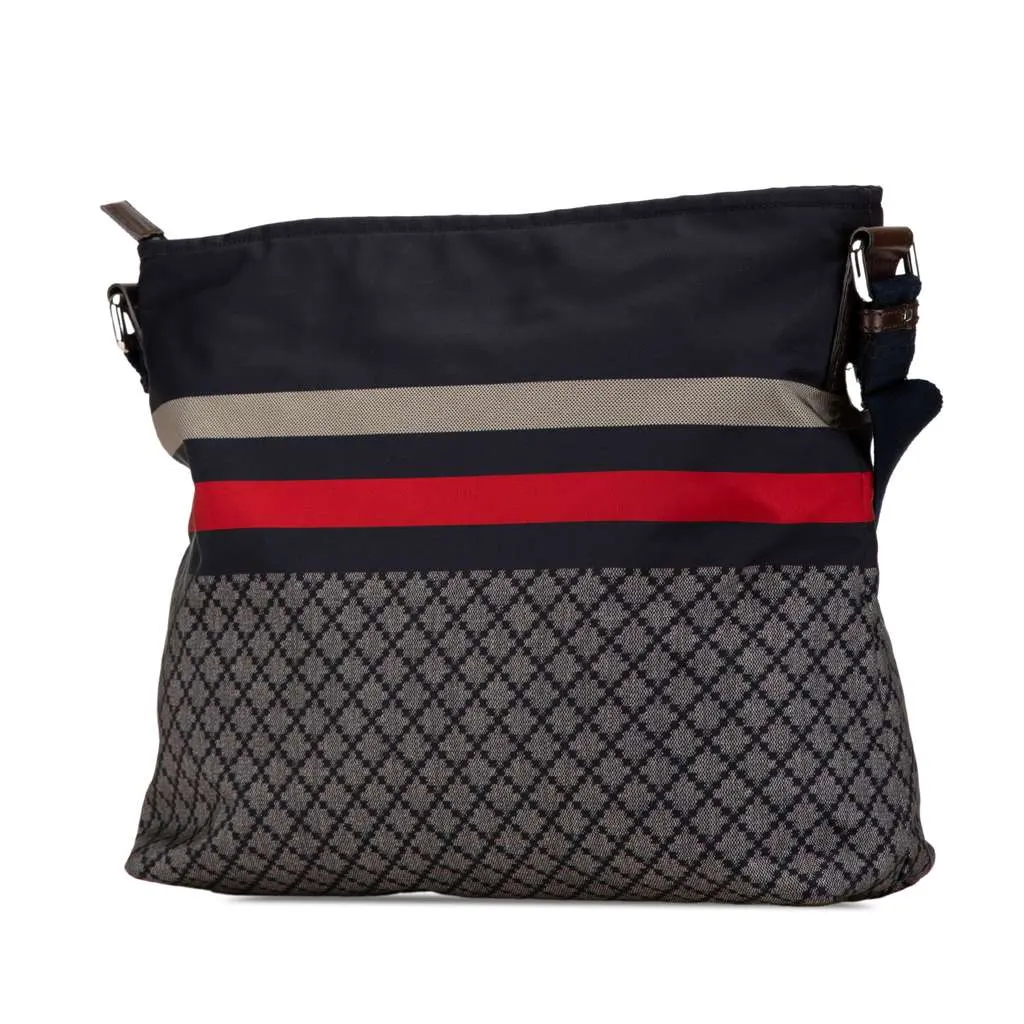 Gucci Diamante Nylon Web Crossbody Blue Very good - Back View