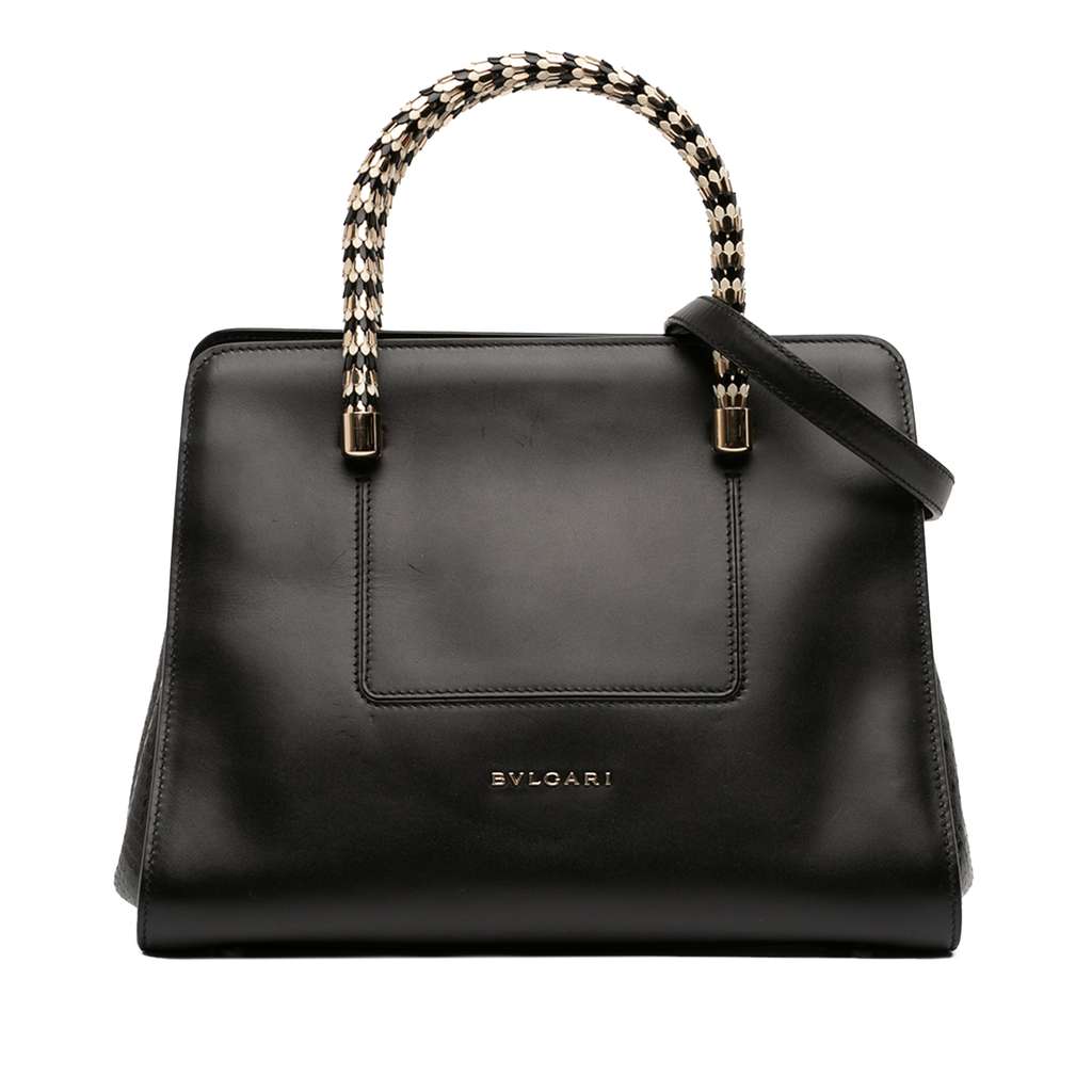 Bvlgari Leather Serpenti Scaglie Tote