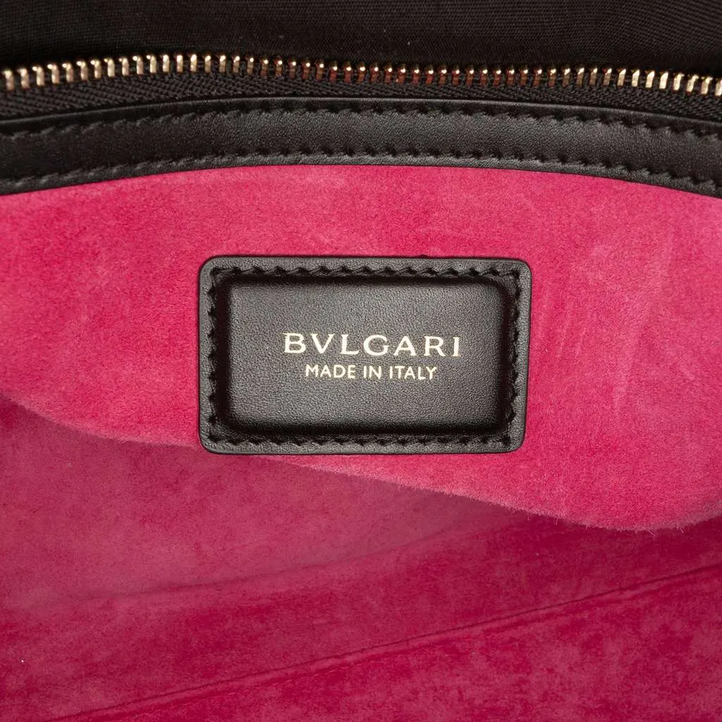 Bvlgari Leather Serpenti Scaglie Tote Black Leather Good - Box View