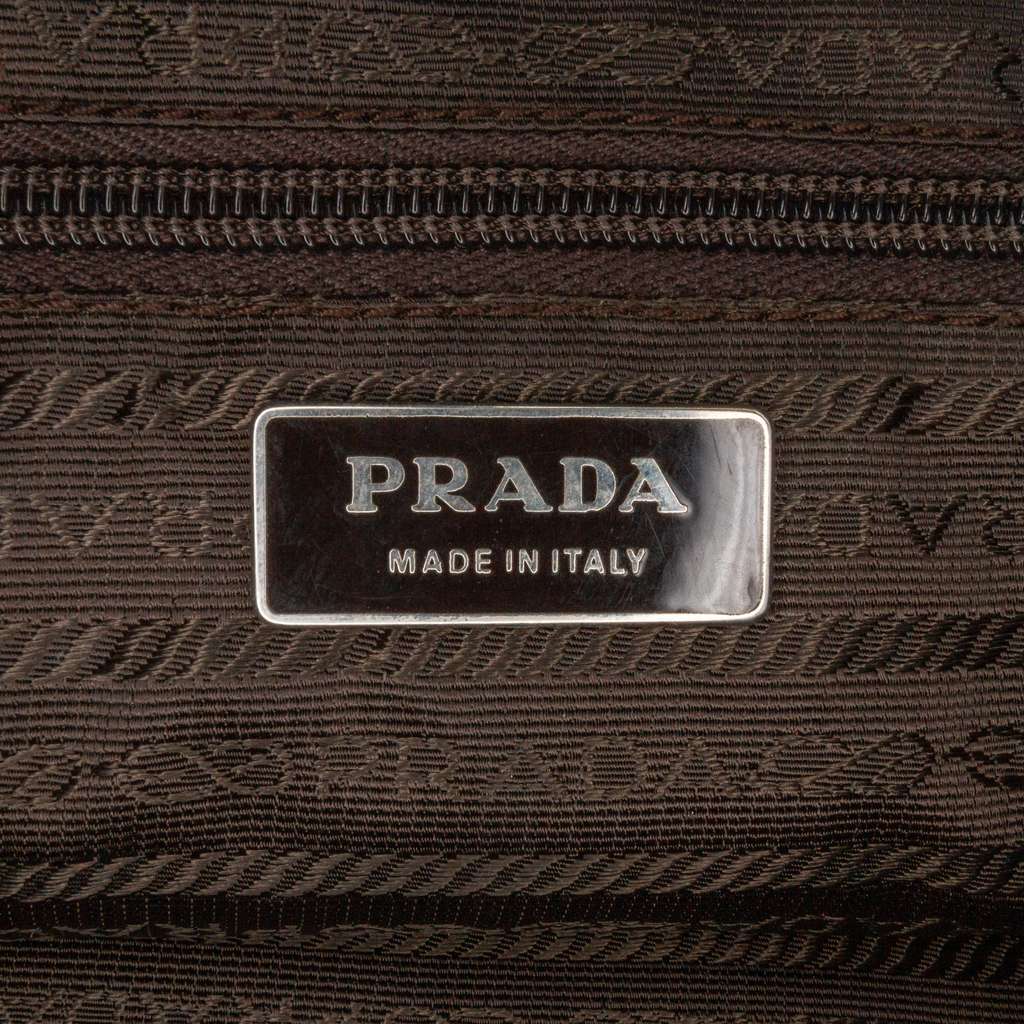 Prada Tessuto Zip Top Crossbody Brown Good condition - Box View