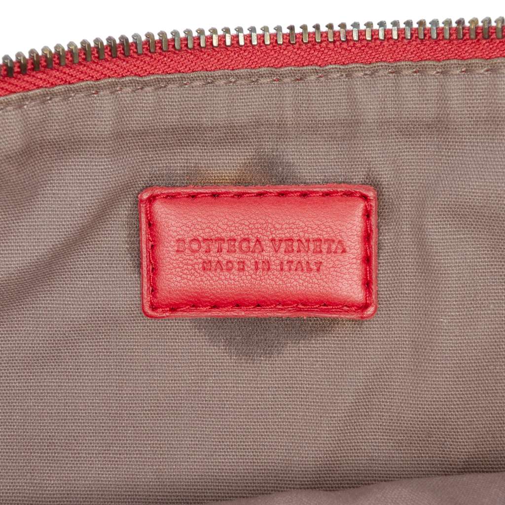 Bottega Veneta Nappa Intrecciato Clutch Red Leather Good condition - Box View