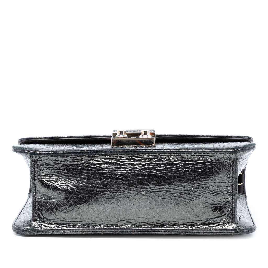 Dior Metallic Crinkled Calfskin Cannage Miss Dior Promenade Crossbody Silver Leather Good condition - Inside View