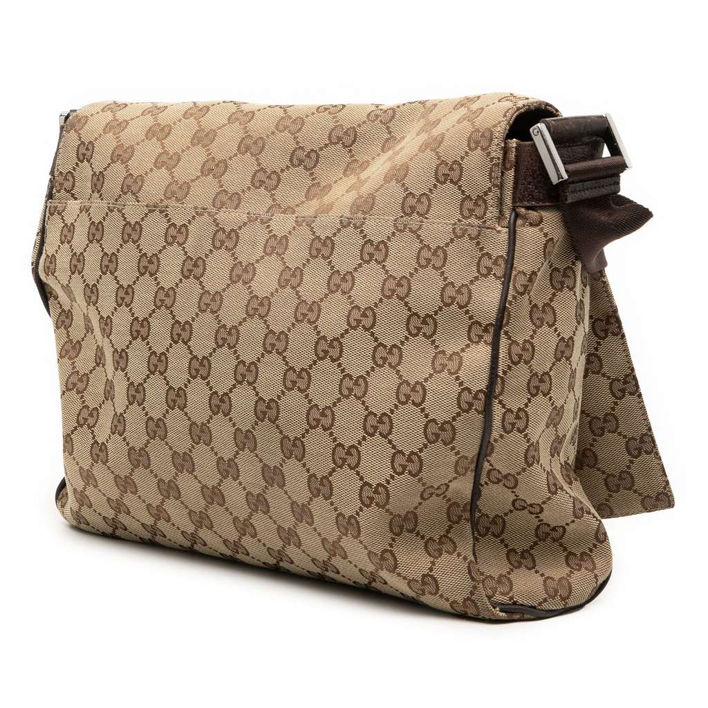 Gucci GG Canvas Messenger Bag Brown Canvas Good condition - Back View