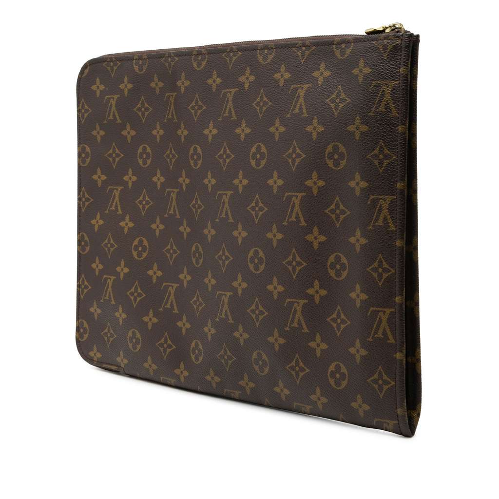 Louis Vuitton Monogram Poche Documents Portfolio Brown Good condition - Back View