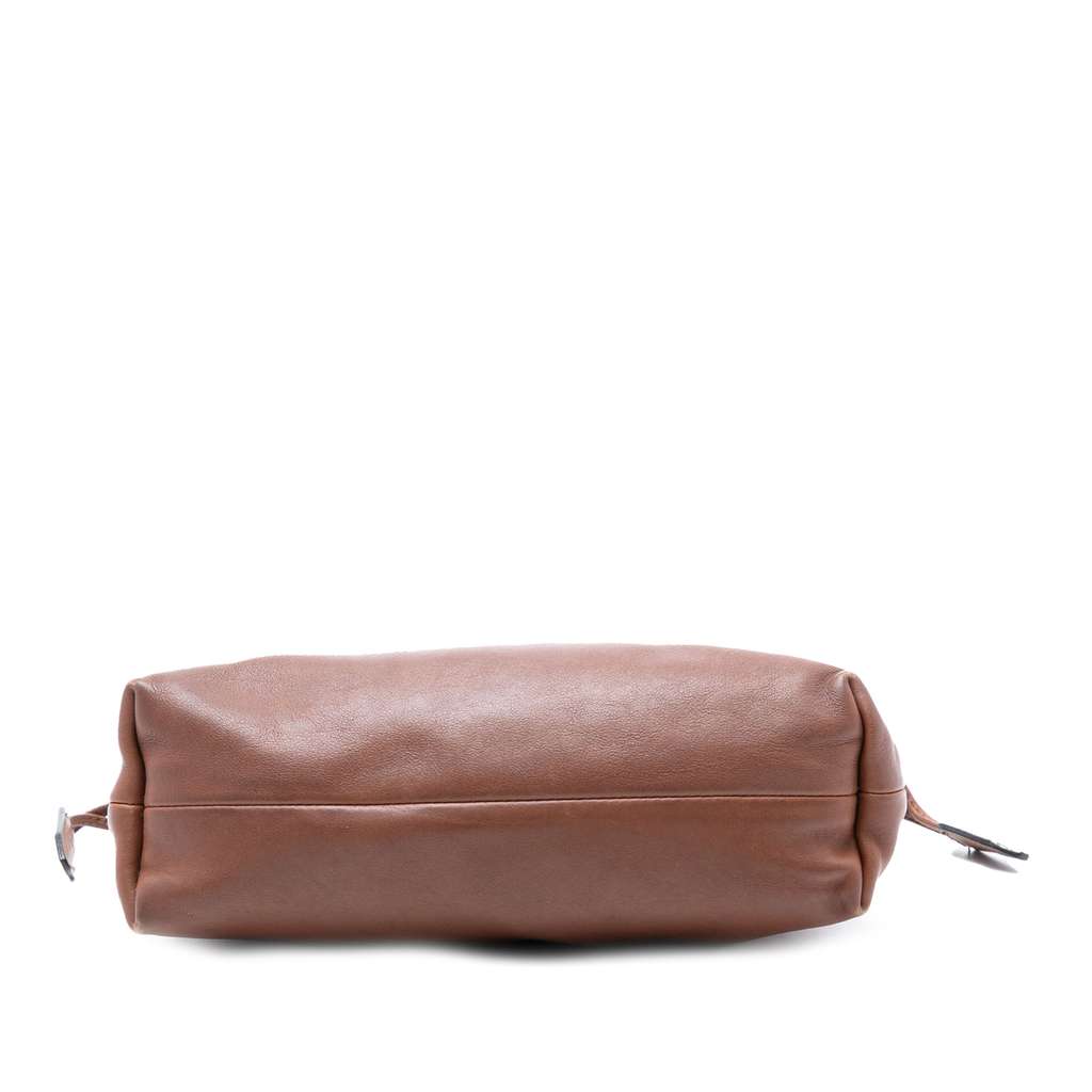 Burberry House Check Canvas and Calfskin Little Crush Crossbody Brown Leather Good condition - Inside View