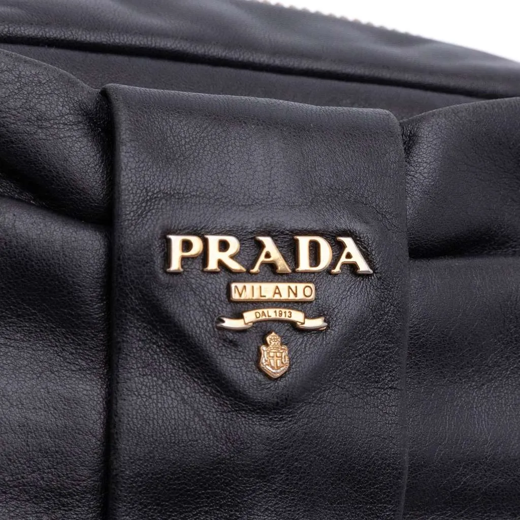 Prada Tessuto Fiocco Bow Crossbody Black Very good - Box View