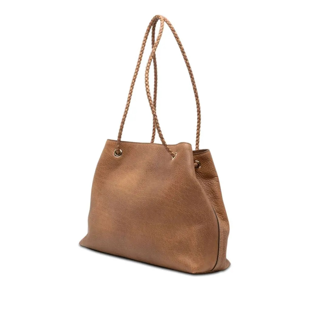 Gucci Medium Leather Gifford Tote Brown Leather Very good - Back View