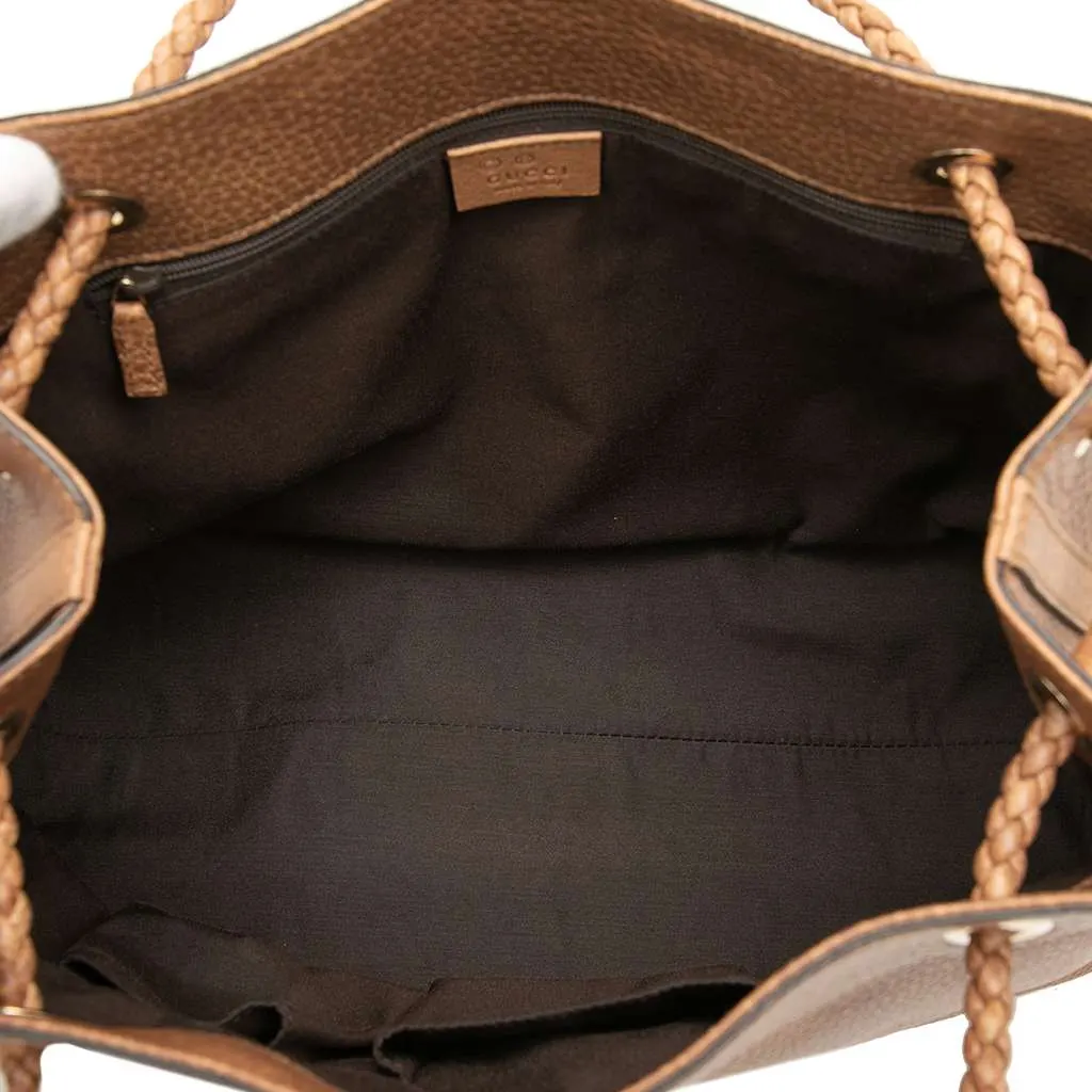 Gucci Medium Leather Gifford Tote Brown Leather Very good - Model View