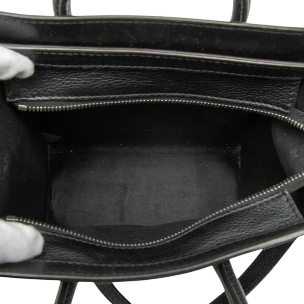 Celine Nano Leather Luggage Tote Black Leather Very good - Model View
