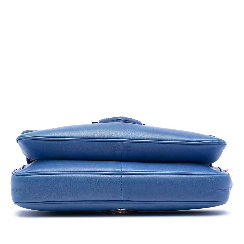 Prada City Calf Pattina Crossbody Blue Leather Good condition - Inside View