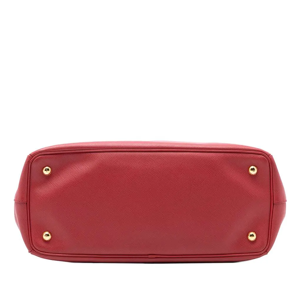 Prada Large Saffiano Lux Galleria Double Zip Satchel Red Leather Very good - Inside View