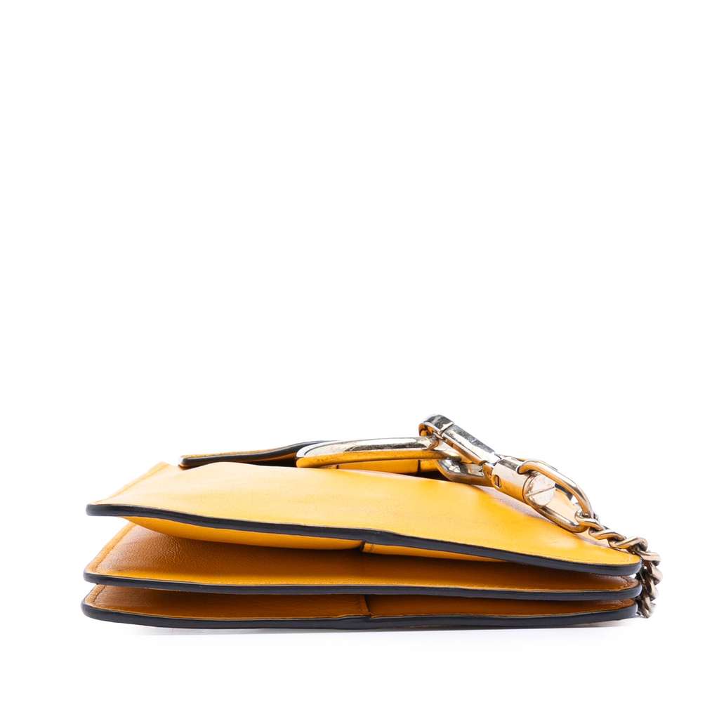 Chloé Mini Calfskin and Suede Faye Bracelet Bag Yellow Leather Good condition - Inside View