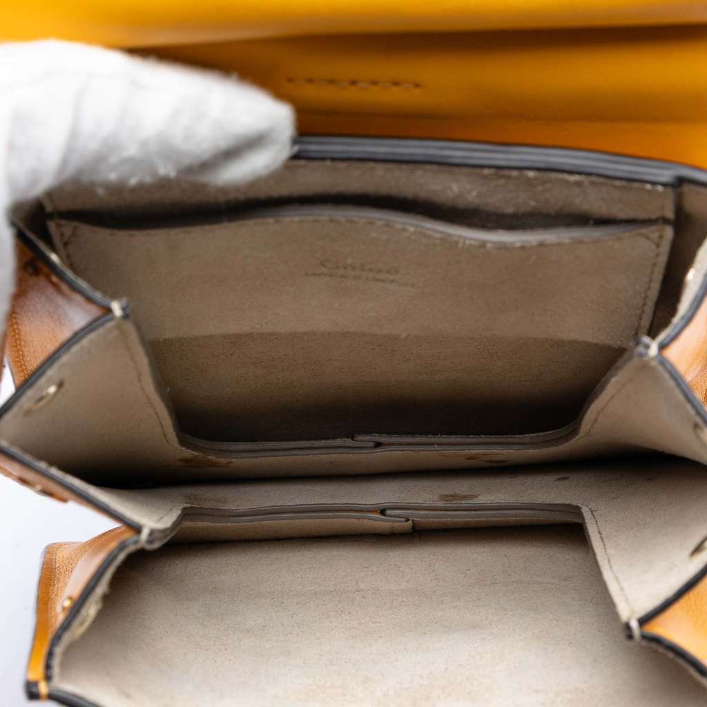 Chloé Mini Calfskin and Suede Faye Bracelet Bag Yellow Leather Good condition - Model View