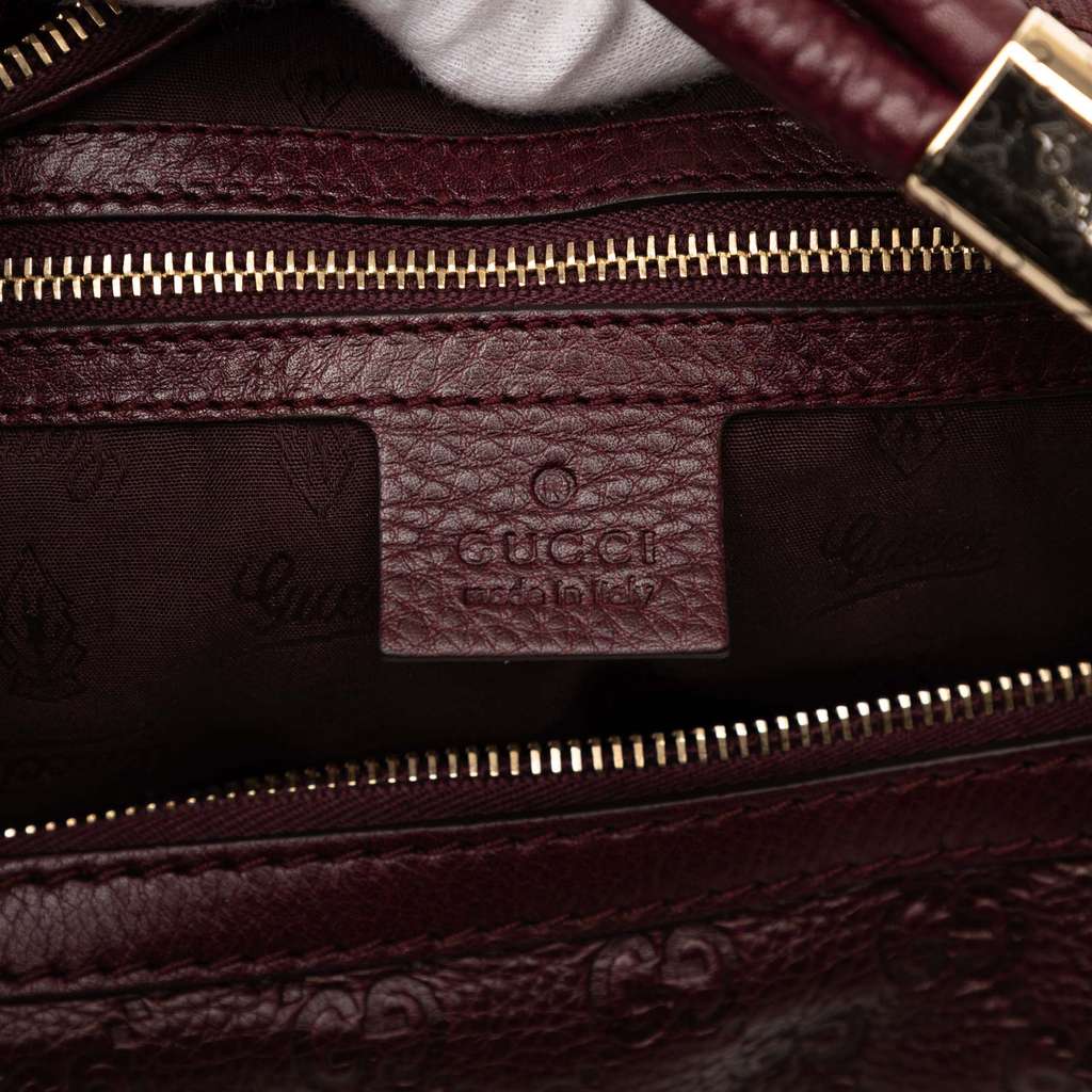 Gucci Medium Guccissima Techno Horsebit Hobo Red Leather Good condition - Box View