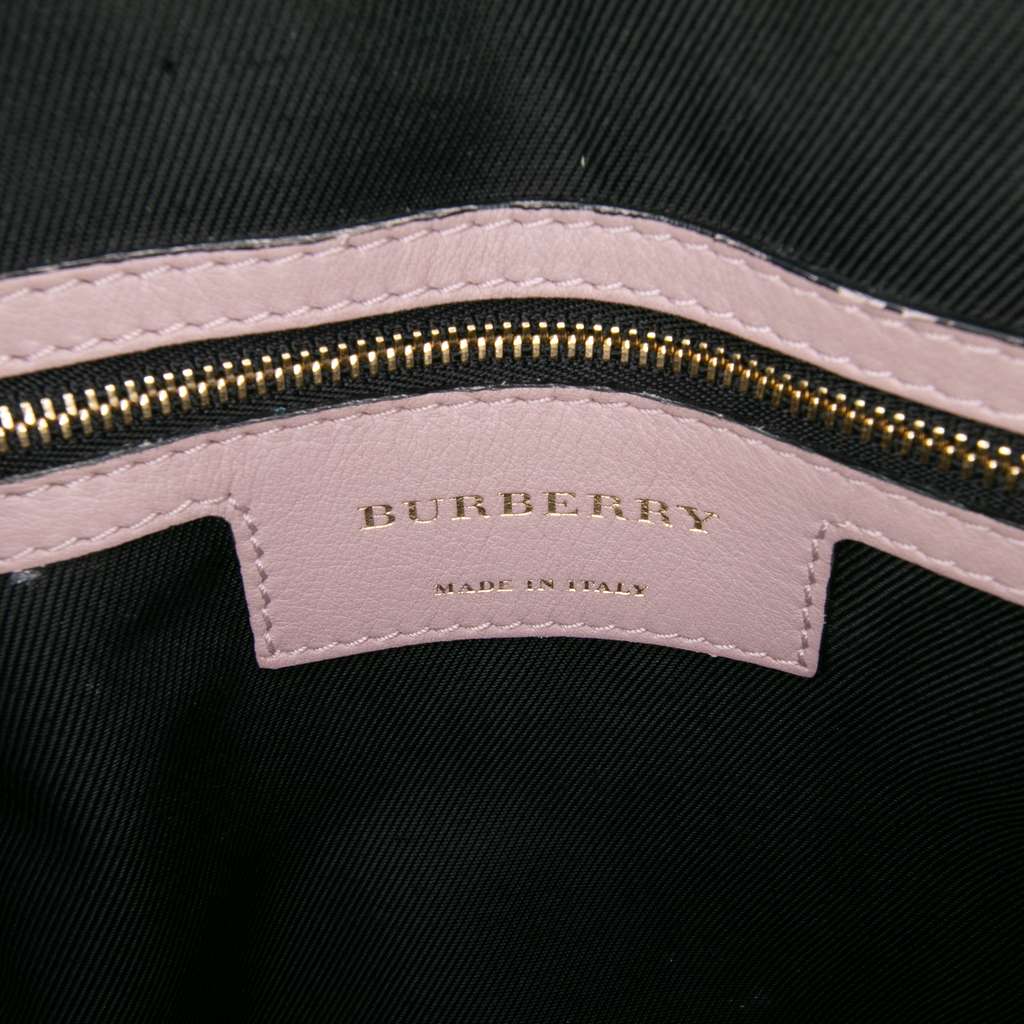 Burberry Small Haymarket Check Coated Canvas Orchard Bowling Bag Brown Canvas Good condition - Box View