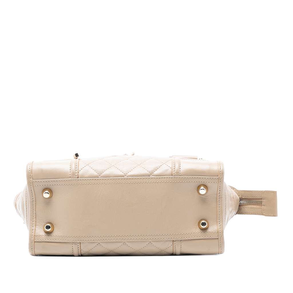 Burberry Mini Quilted Leather Manor Handbag Brown Leather Very good condition - Inside View