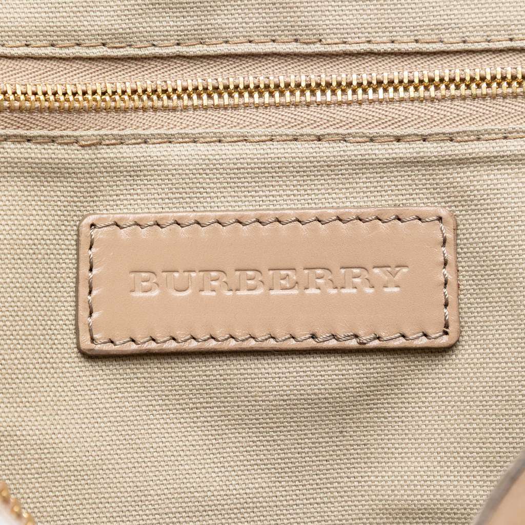 Burberry Small House Check Canvas Bridle Gladstone Satchel Brown Canvas Good condition - Box View