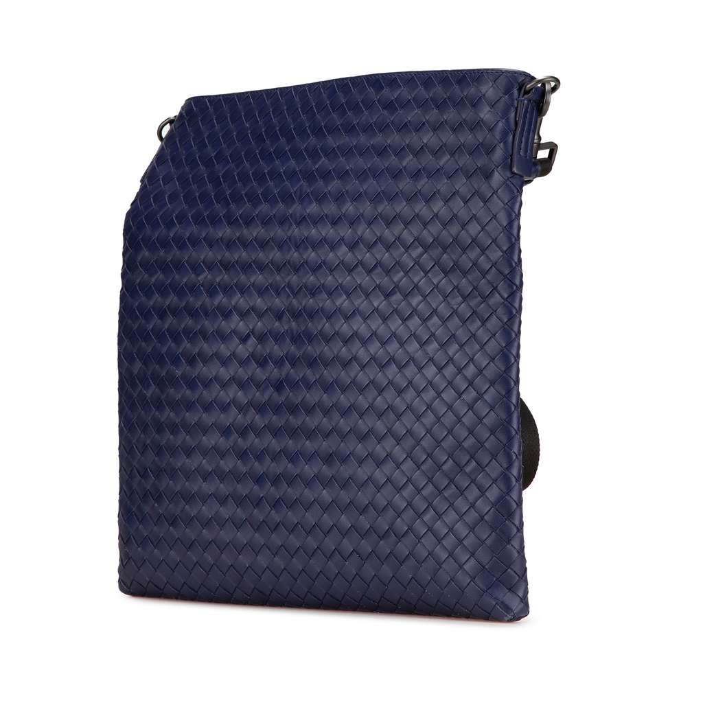 Bottega Veneta Nappa Intrecciato Crossbody Blue Leather Good condition - Back View