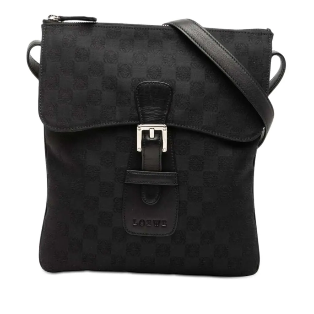 Loewe Anagram Canvas Crossbody Black Canvas Good - Front View