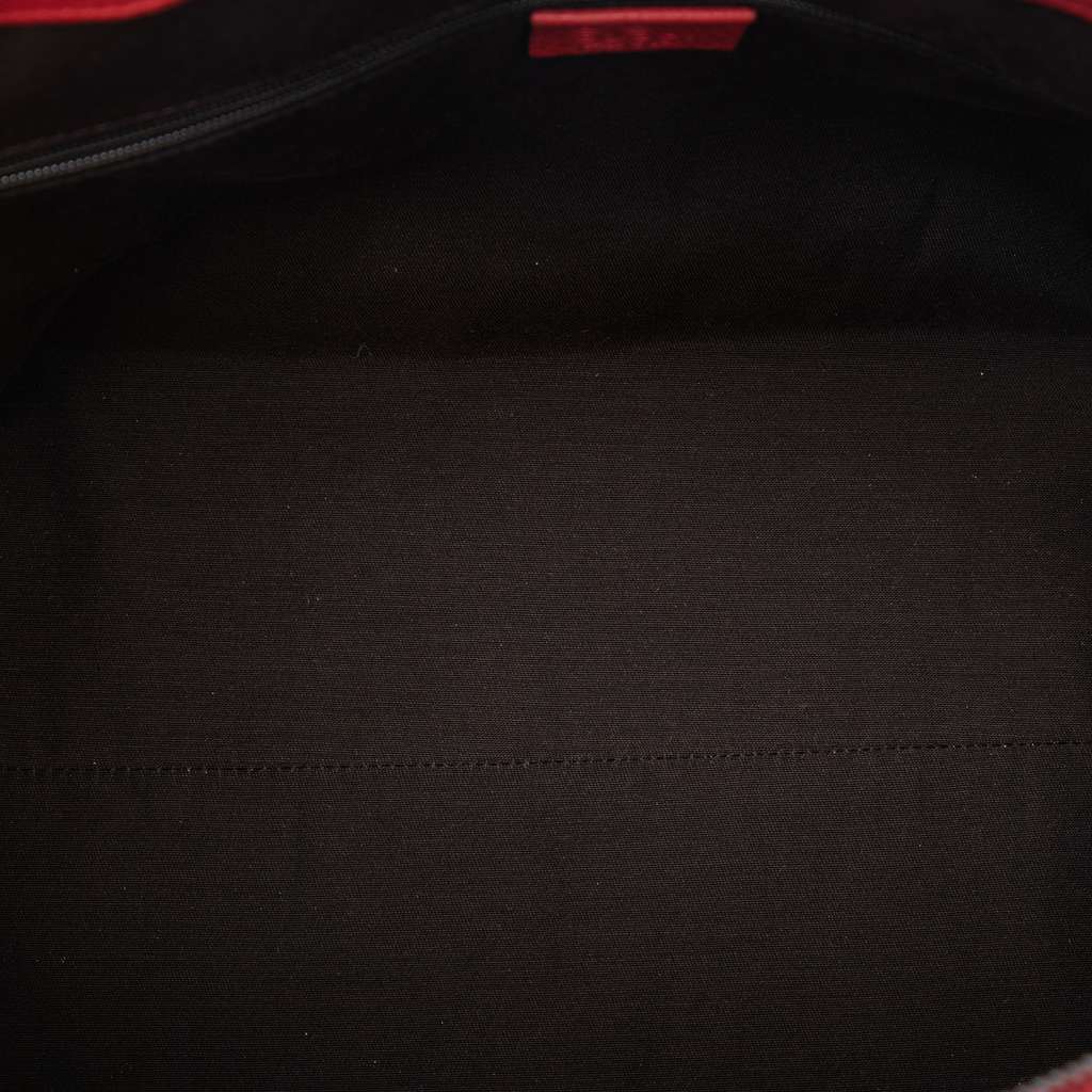 Gucci Leather GG Charm Dome Satchel Red Leather Good condition - Model View