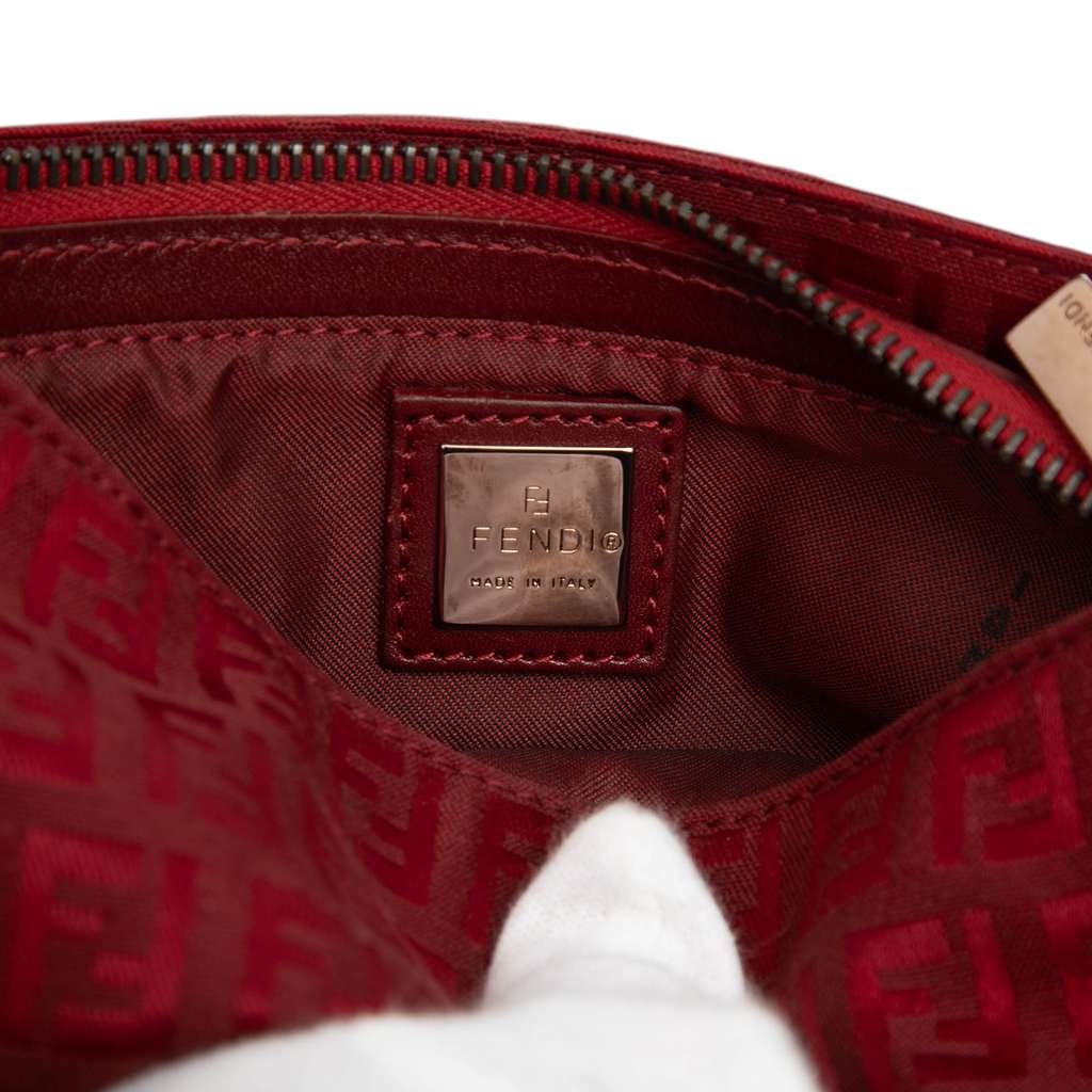 Fendi Zucchino Canvas Pochette Red Canvas Good condition - Box View