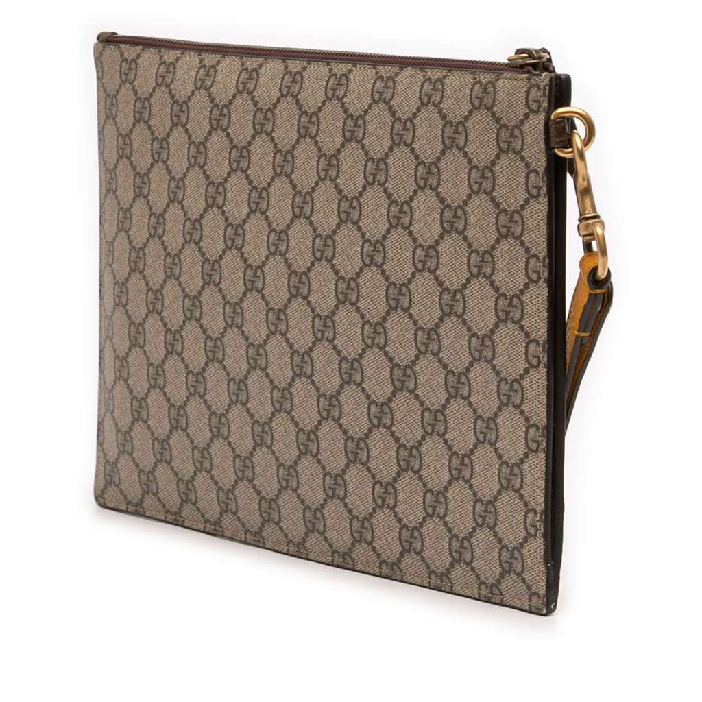 Gucci GG Supreme Neo Vintage Clutch Brown Canvas Good condition - Back View