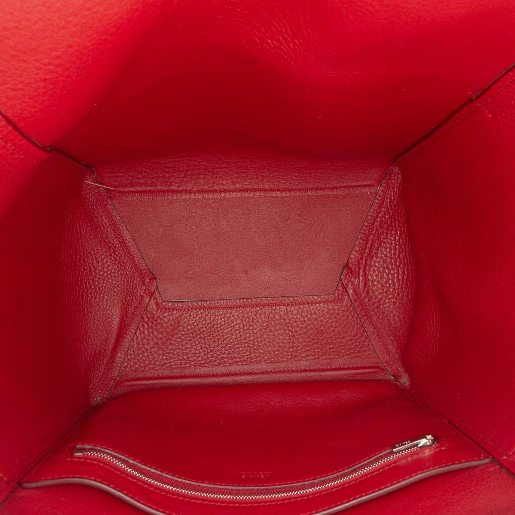 Celine Medium Suede Seau Sangle Bucket Bag Red Leather Good condition - Model View