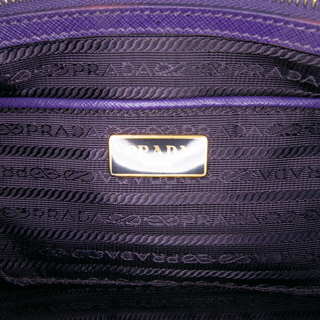 Prada Large Saffiano Lux Galleria Tote Purple Leather Good condition - Box View