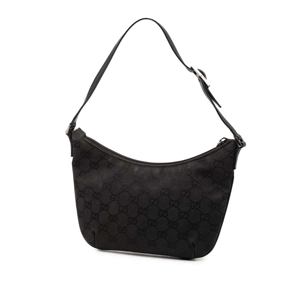 Gucci GG Canvas Shoulder Bag Black Canvas Good condition - Back View