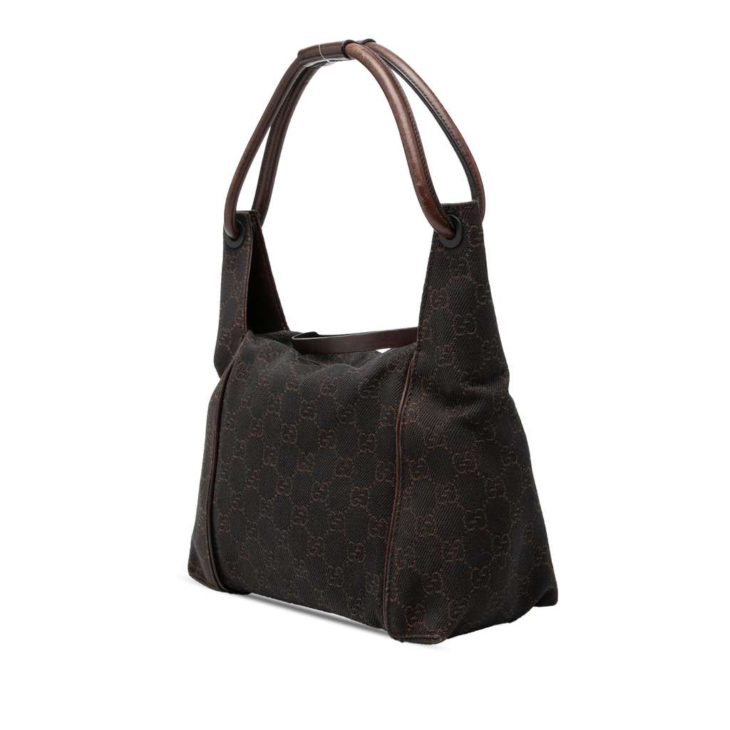 Gucci GG Denim Handbag Brown Denim Good condition - Back View