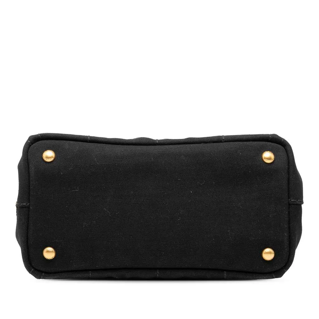Prada Small Canvas Canapa Logo Satchel Black Canvas Very good - Inside View