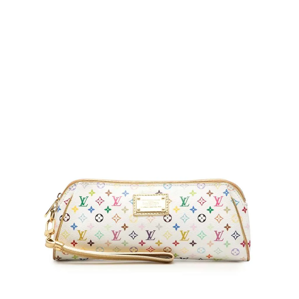Louis Vuitton Monogram Multicolore Mini Kate Clutch White Very good - Front View