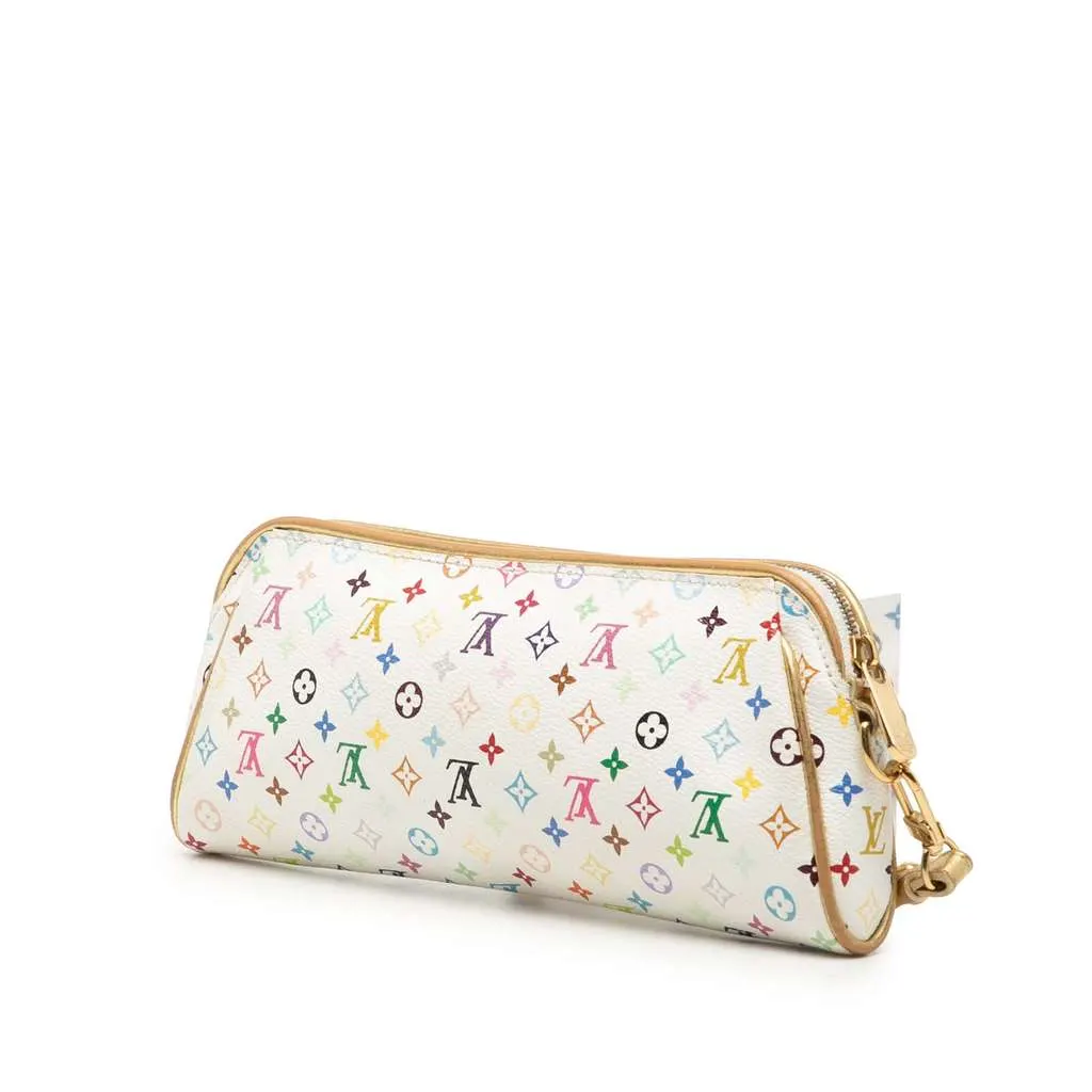 Louis Vuitton Monogram Multicolore Mini Kate Clutch White Very good - Back View