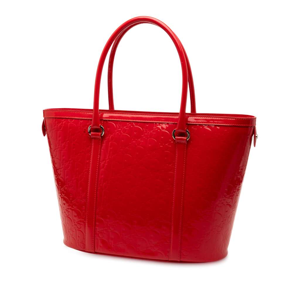 Dior Diorissimo Trotter Patent Tote Red Leather Good condition - Back View