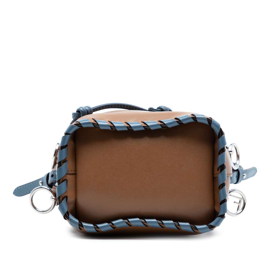 Fendi Mini Leather Whipstitch Mon Tresor Bucket Bag Brown Leather Good condition - Inside View