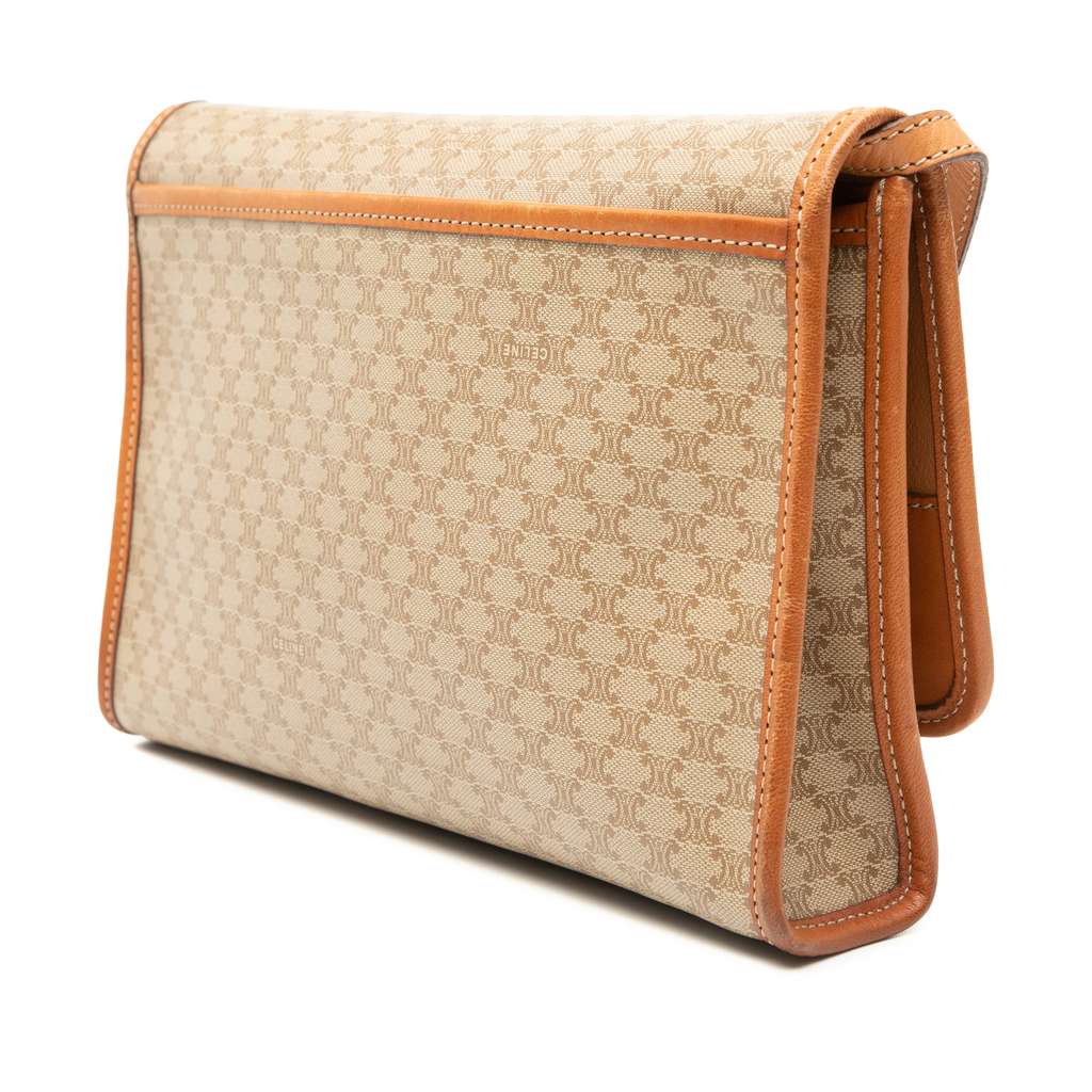 Celine Macadam Coated Canvas Crossbody Brown Canvas Good condition - Back View