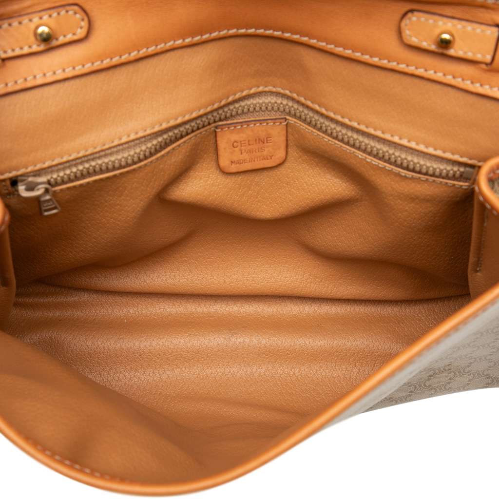 Celine Macadam Coated Canvas Crossbody Brown Canvas Good condition - Model View