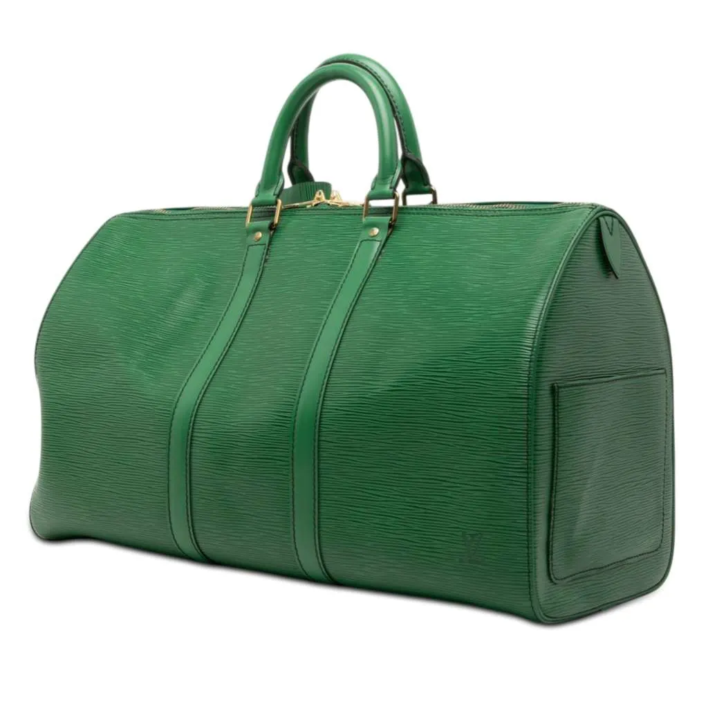 Louis Vuitton Epi Keepall 45 Green Leather Good - Back View
