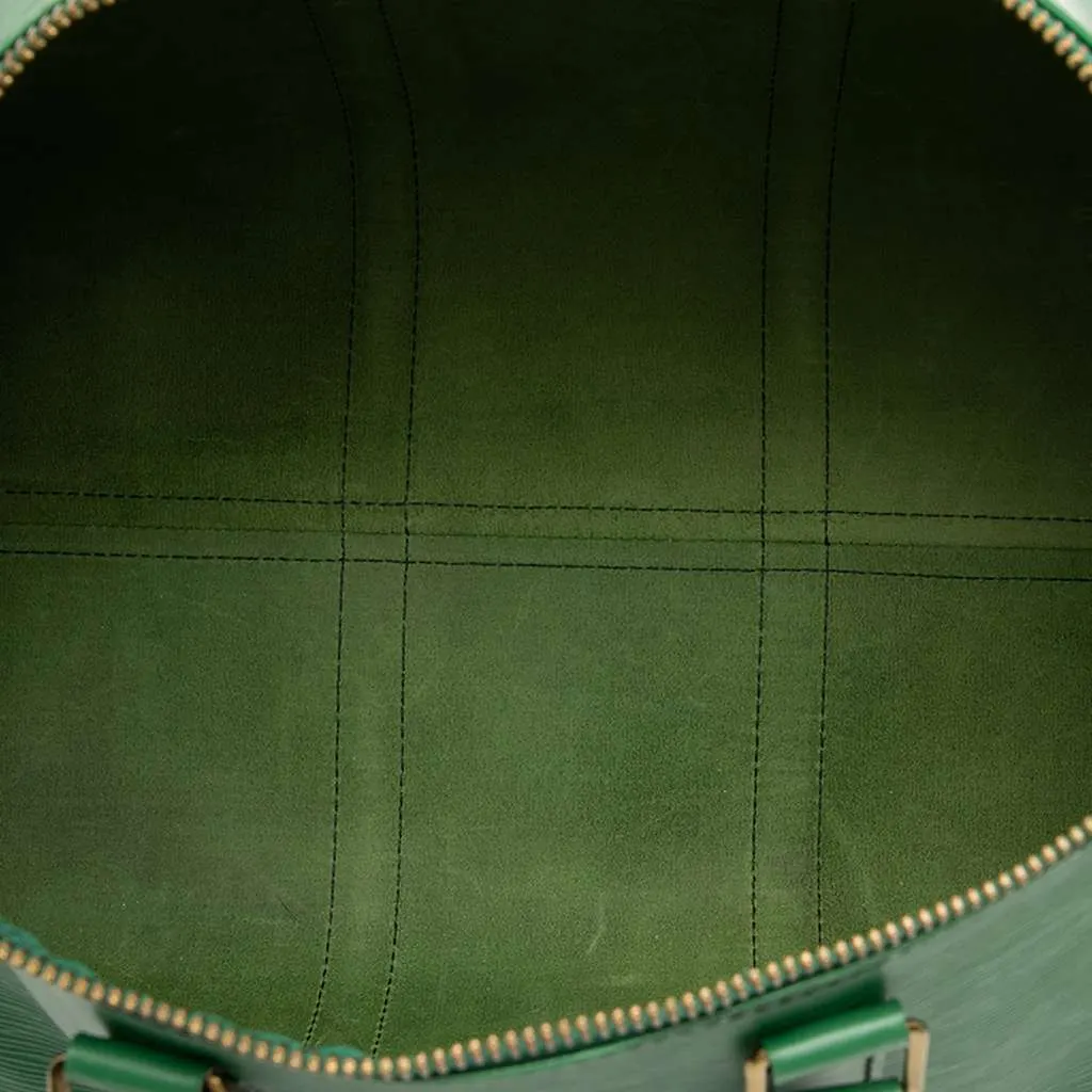 Louis Vuitton Epi Keepall 45 Green Leather Good - Model View
