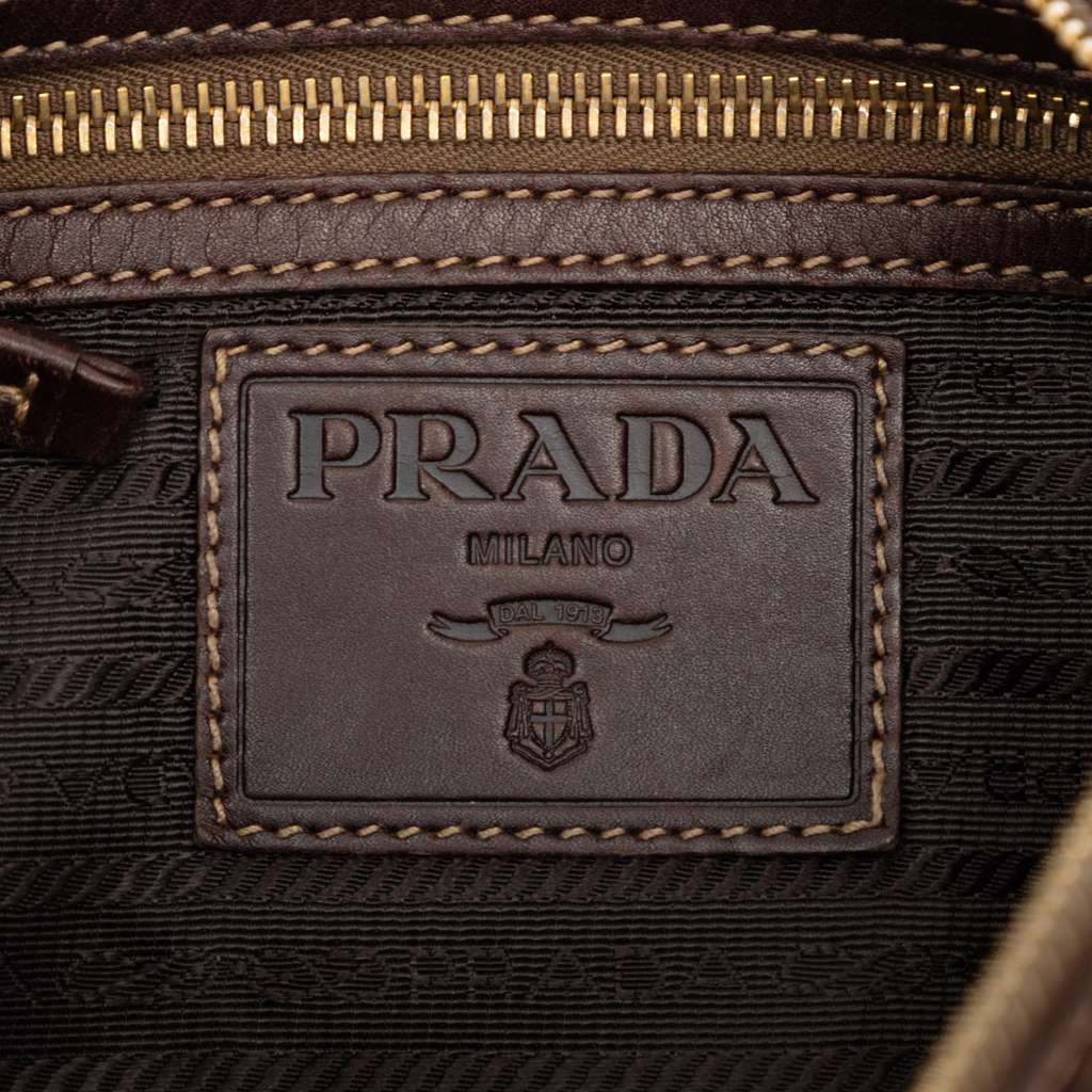 Prada Canvas Canapa Logo Crossbody Brown Canvas Good condition - Box View