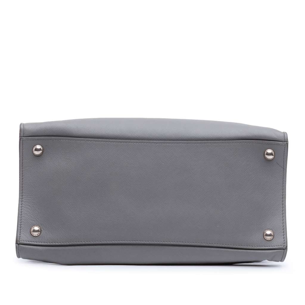 Prada Saffiano Soft Triple Pocket Tote Grey Leather Good condition - Inside View