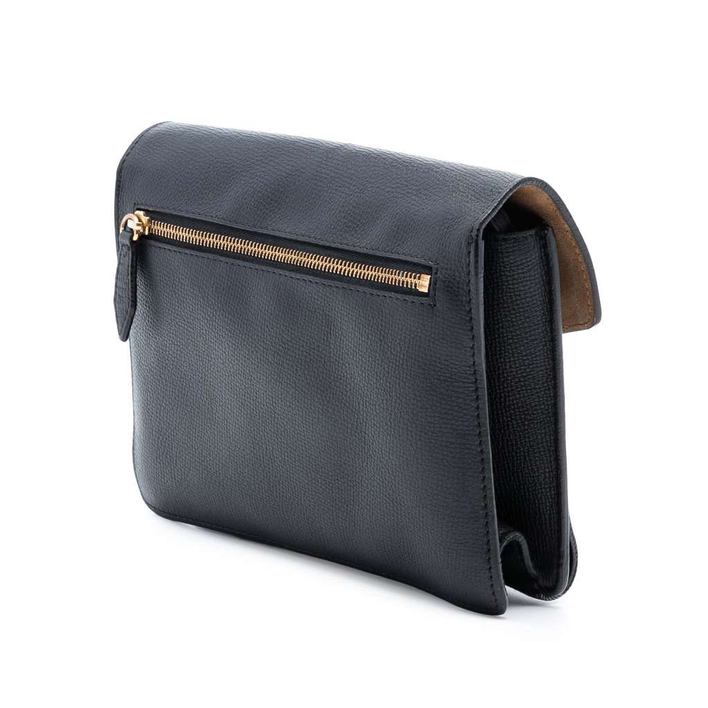 Burberry Small Leather and House Check Canvas Derby Macken Crossbody Black Leather Good condition - Back View