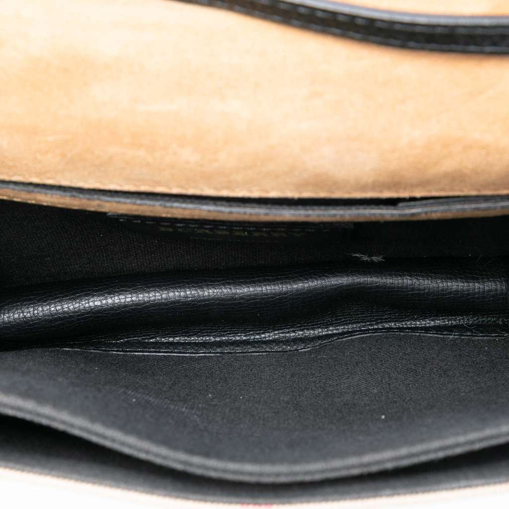 Burberry Small Leather and House Check Canvas Derby Macken Crossbody Black Leather Good condition - Model View