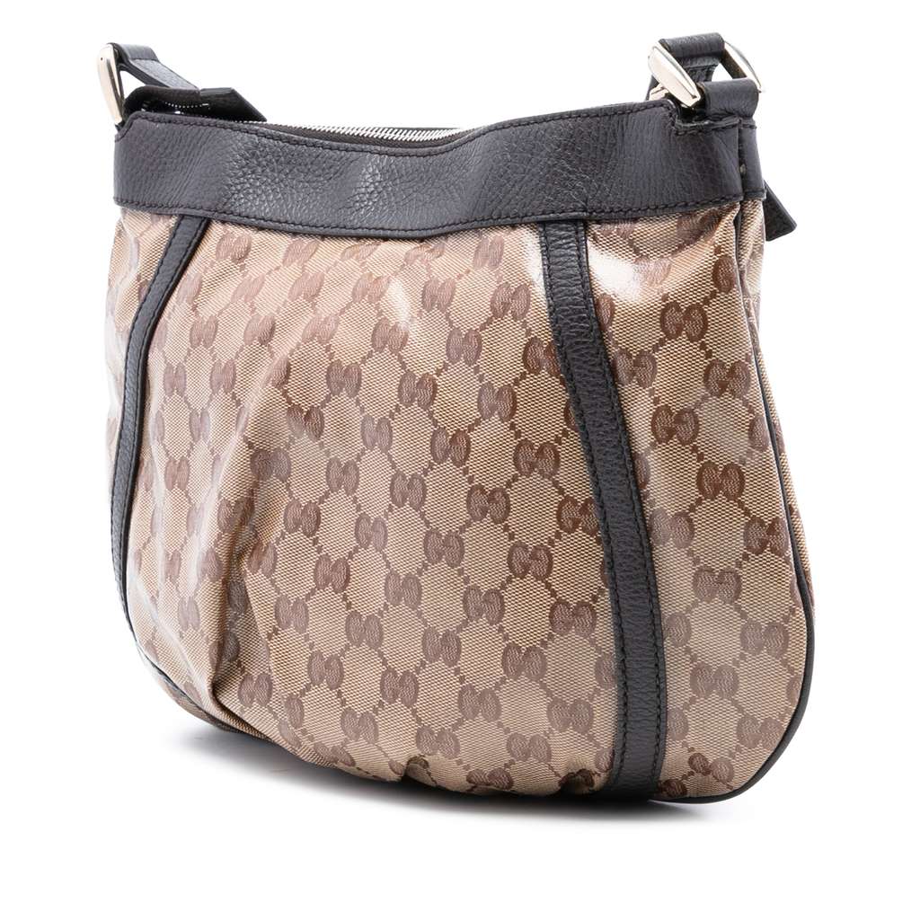 Gucci GG Crystal Abbey D Ring Crossbody Brown Canvas Good condition - Back View
