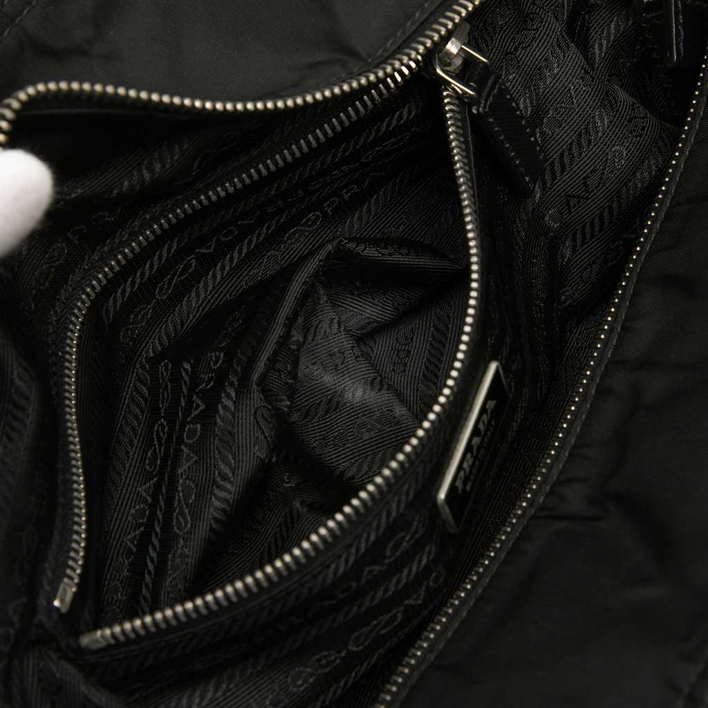 Prada Saffiano Trimmed Tessuto Tote Black Good condition - Box View